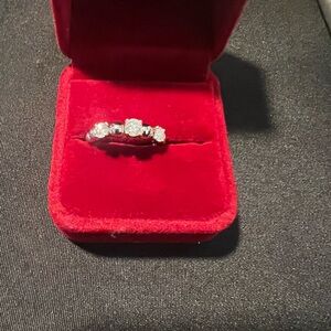 14k Gold and Diamond Solid White Gold Beaded Flexible  Stackable 1 Ring